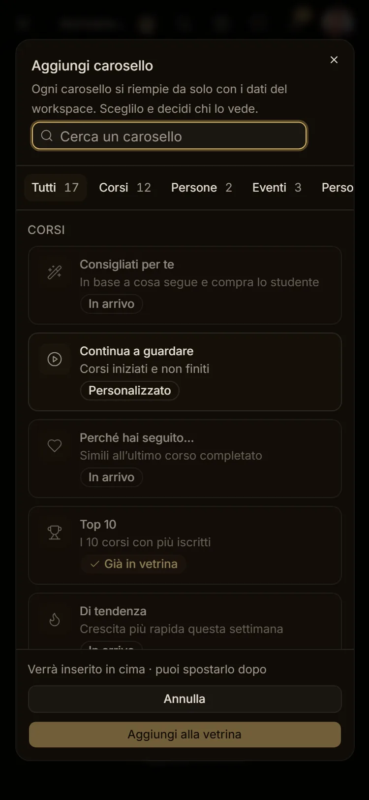Il catalogo su telefono, primo dei due passi